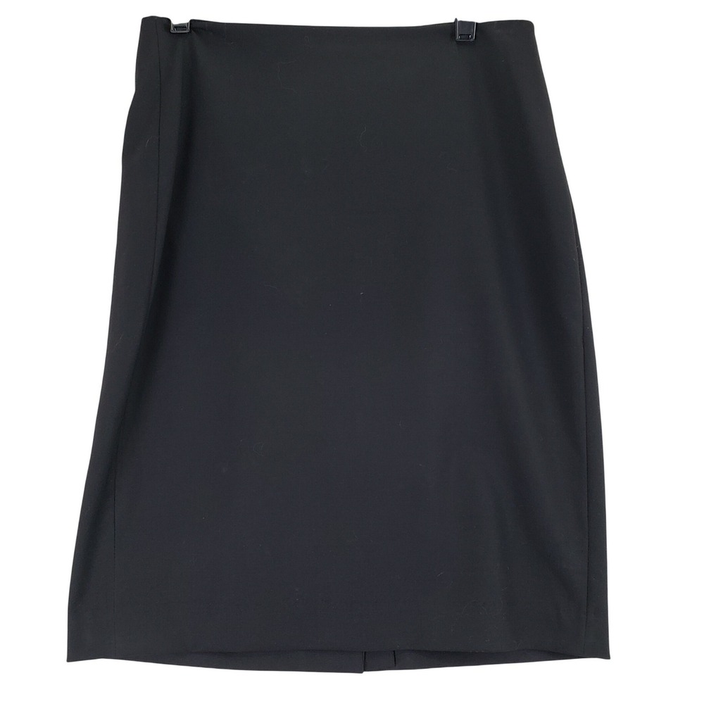 Theory Pencil Edition Wool Skirt Womens 6 Black Professional Office Minimalist